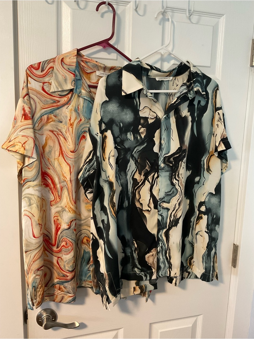 12th Tribe Men’s Short-Sleeve Marbled Button-Down Shirts